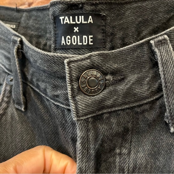 Talula x Agolde High-Rise Taper Jeans Washed Black Button Fly Size 26 - Picture 3 of 10